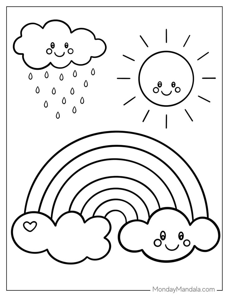 Rainbow coloring pages free pdf printables preschool coloring pages kids colouring printables rainbow pattern printable