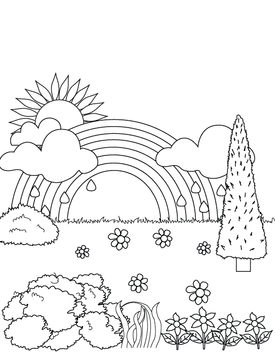 Free printable rainbow coloring pages for kids