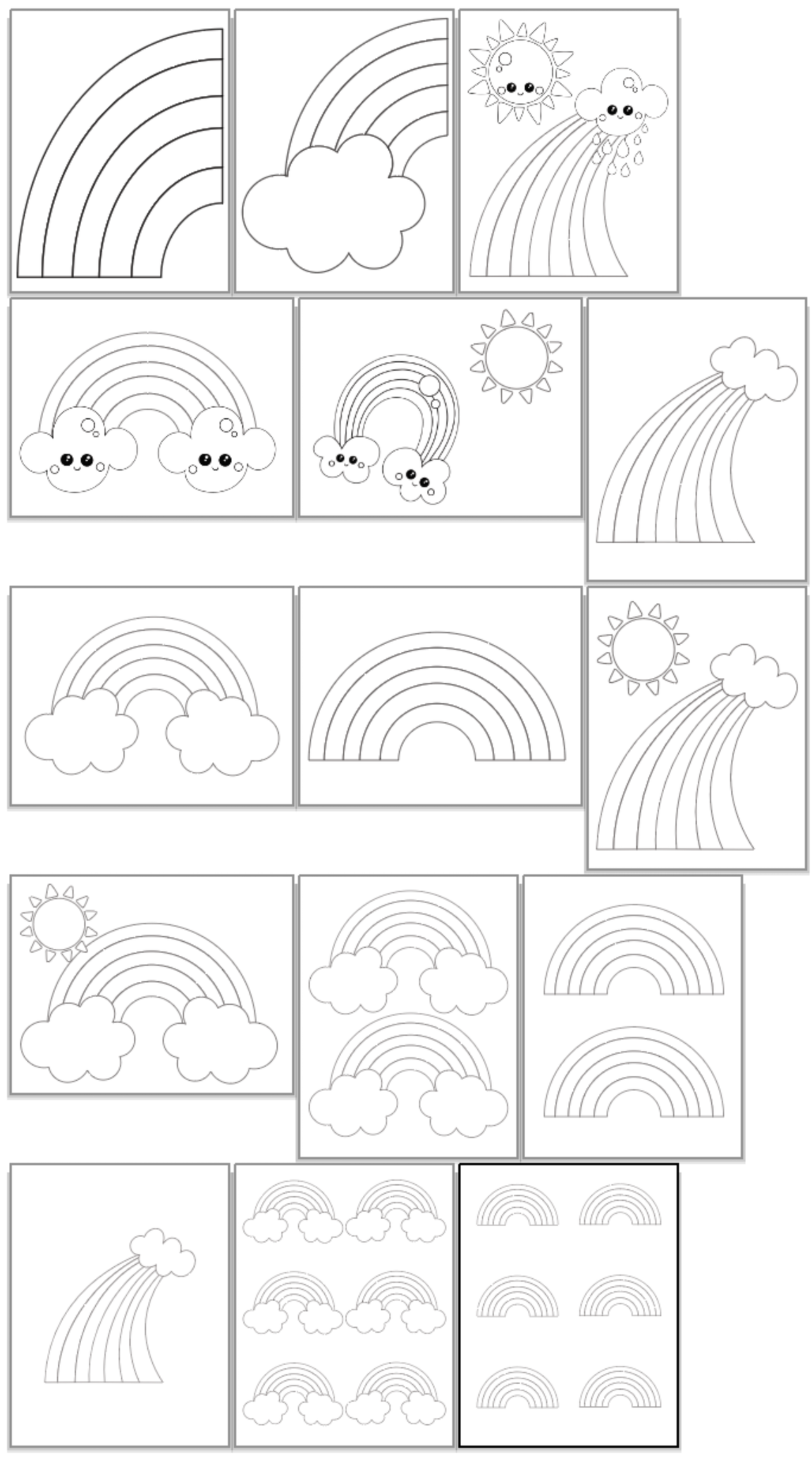 Rainbow coloring pages â the artisan life