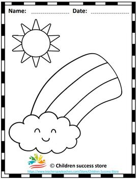 Rainbow coloring pages for kids by children success store tpt