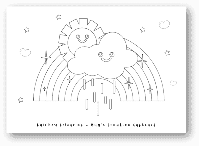 Printable rainbow coloring pages for kids