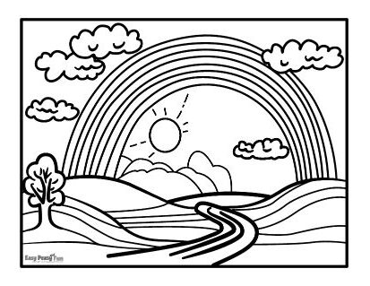 Rainbow coloring pages â printable coloring pages