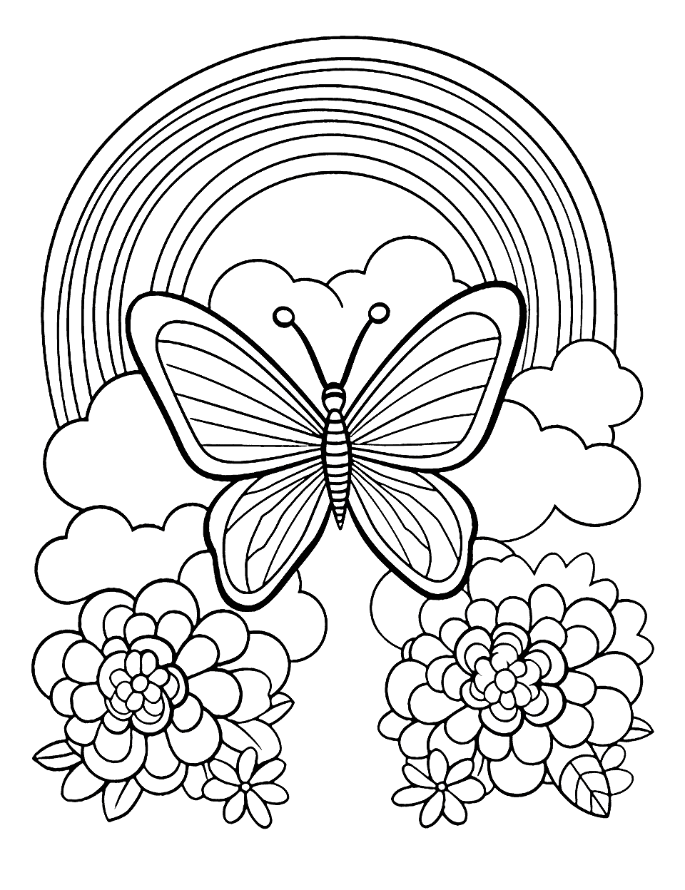 Rainbow coloring pages free printable sheets