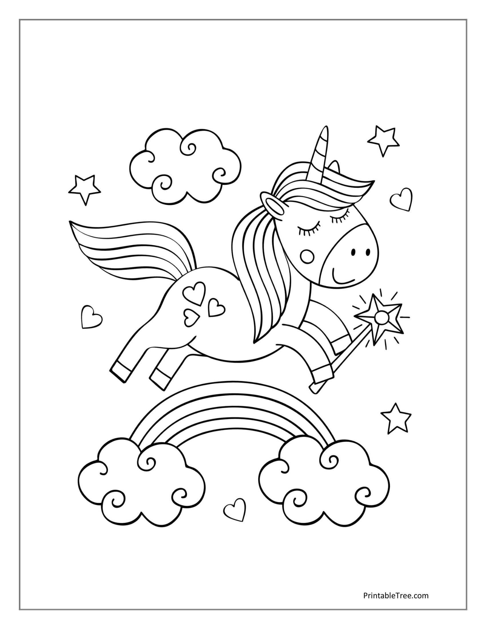 Free printable rainbow coloring pages pdf for kids adults