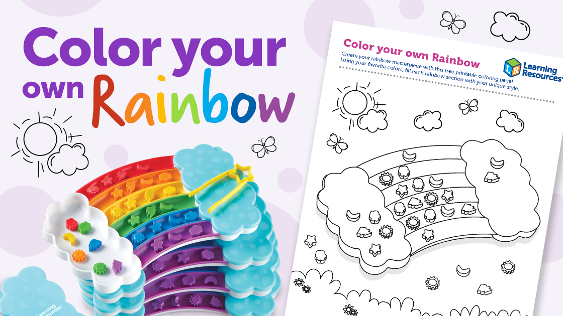 Unleash your childs creativity with learning resources color your own rainbow printable