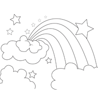 Stars and rainbows coloring pages