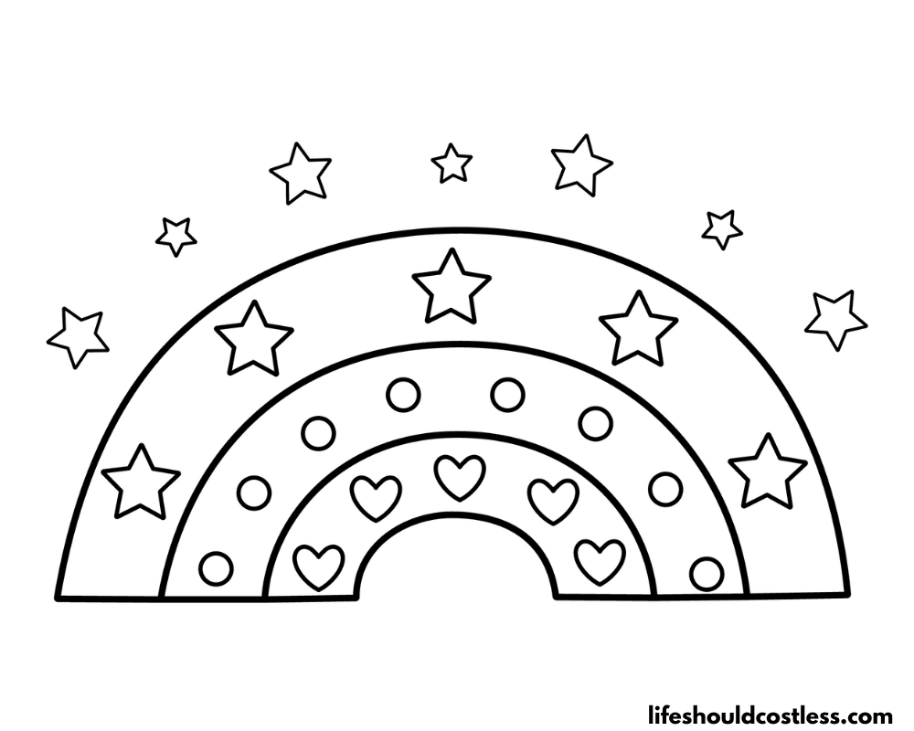 Rainbow coloring pages free printable pdf templates