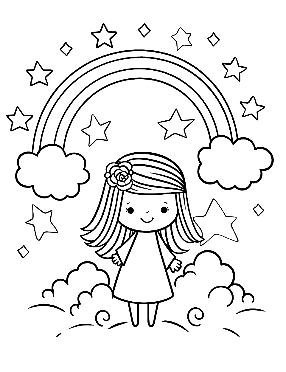 Rainbow coloring pages free printable sheets