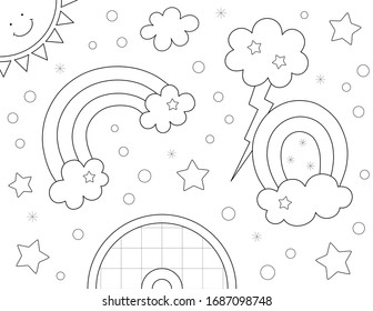 Rainbow coloring page images stock photos d objects vectors