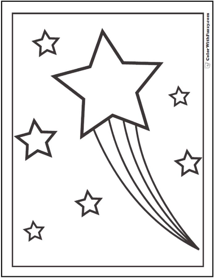 Get this star coloring pages shooting star with rainbow trails