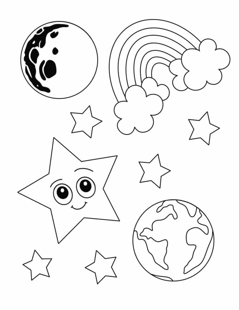 Free star coloring pages for kids â the hollydog blog