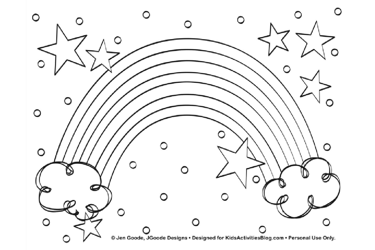 Printable rainbow coloring sheet perfect for spring