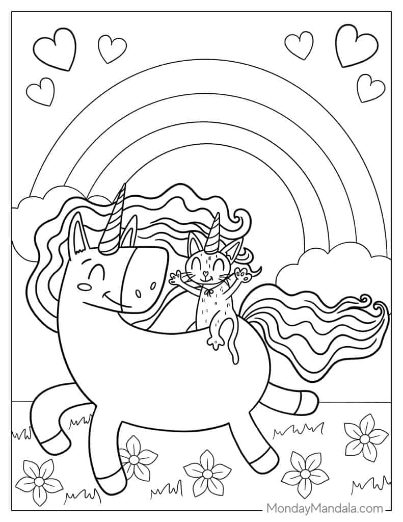 Unicorn coloring pages free pdf printables