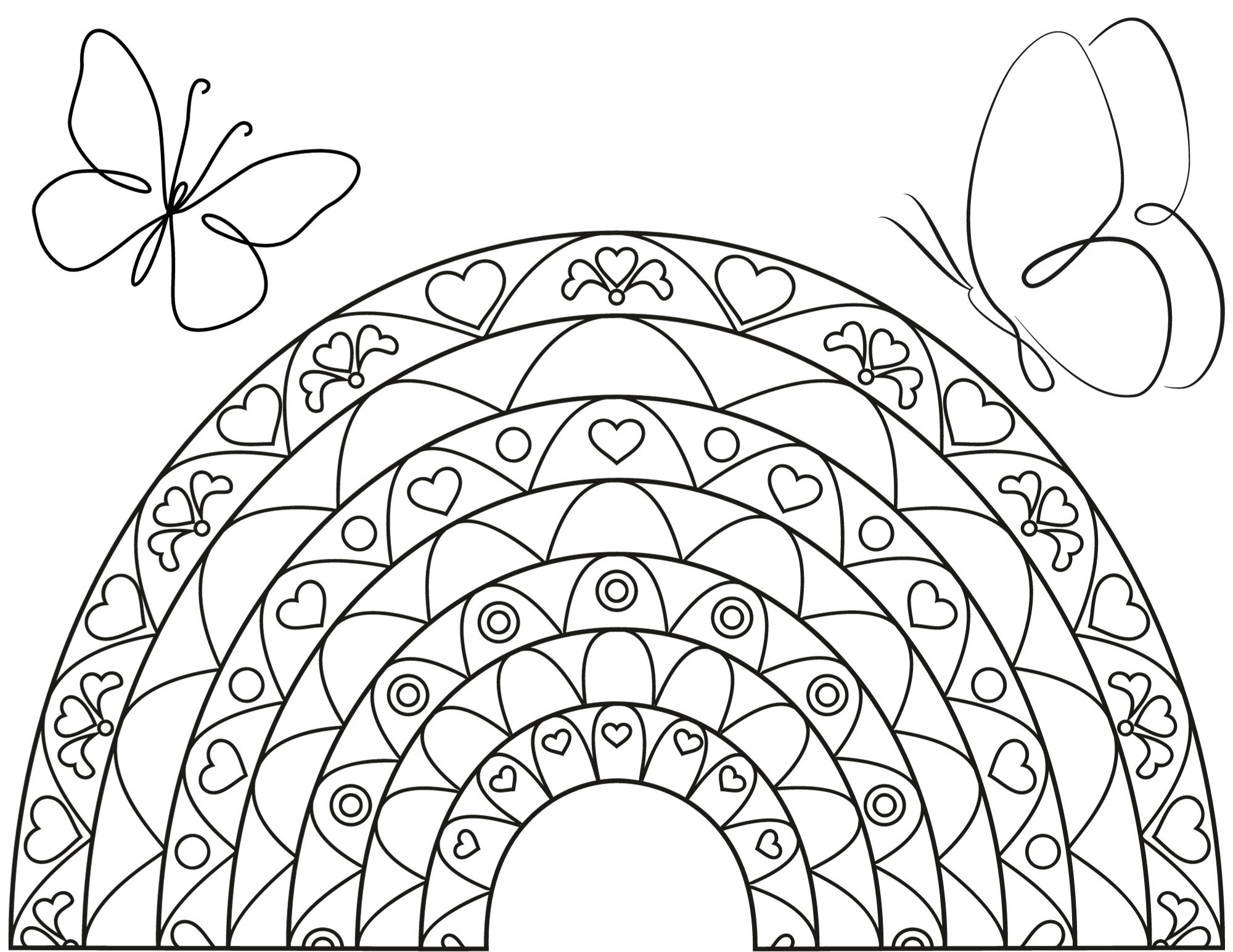 Free rainbow coloring pages to print