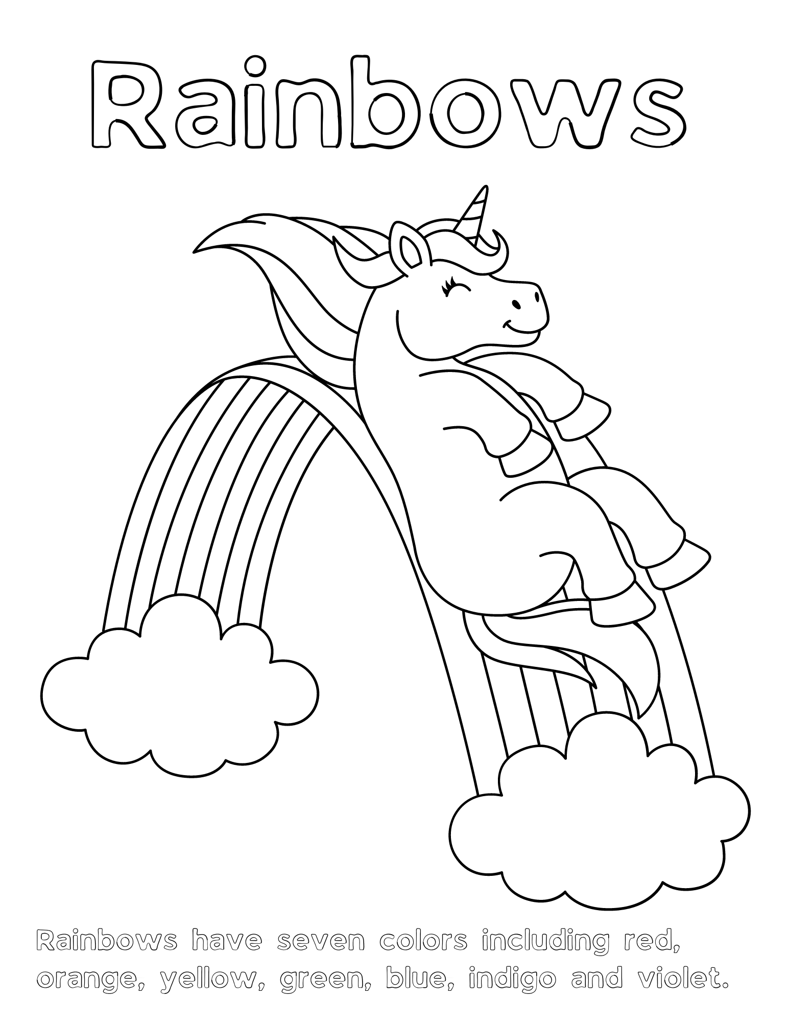 Fun rainbow facts and free rainbow coloring pages