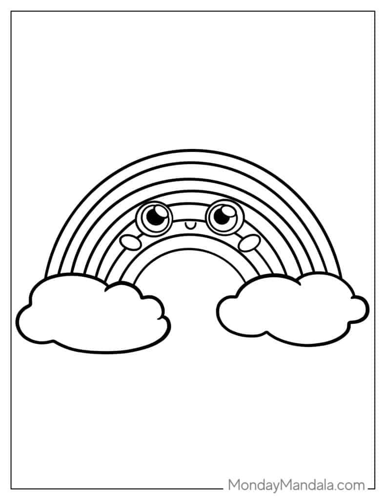 Rainbow coloring pages free pdf printables