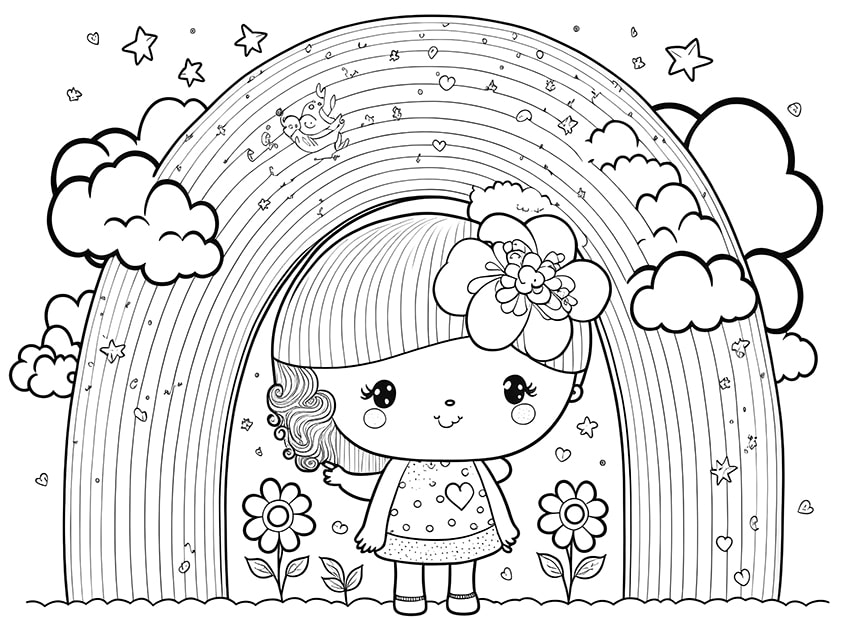 Rainbow coloring pages