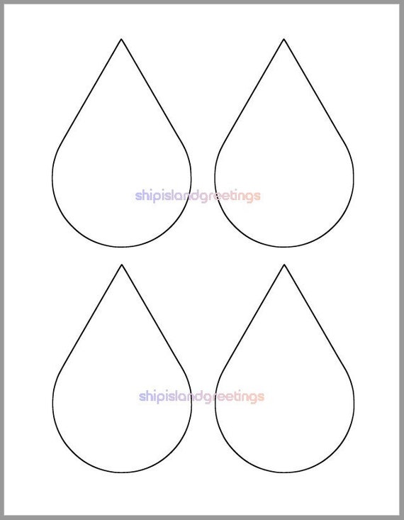 Inch printable rain drop template