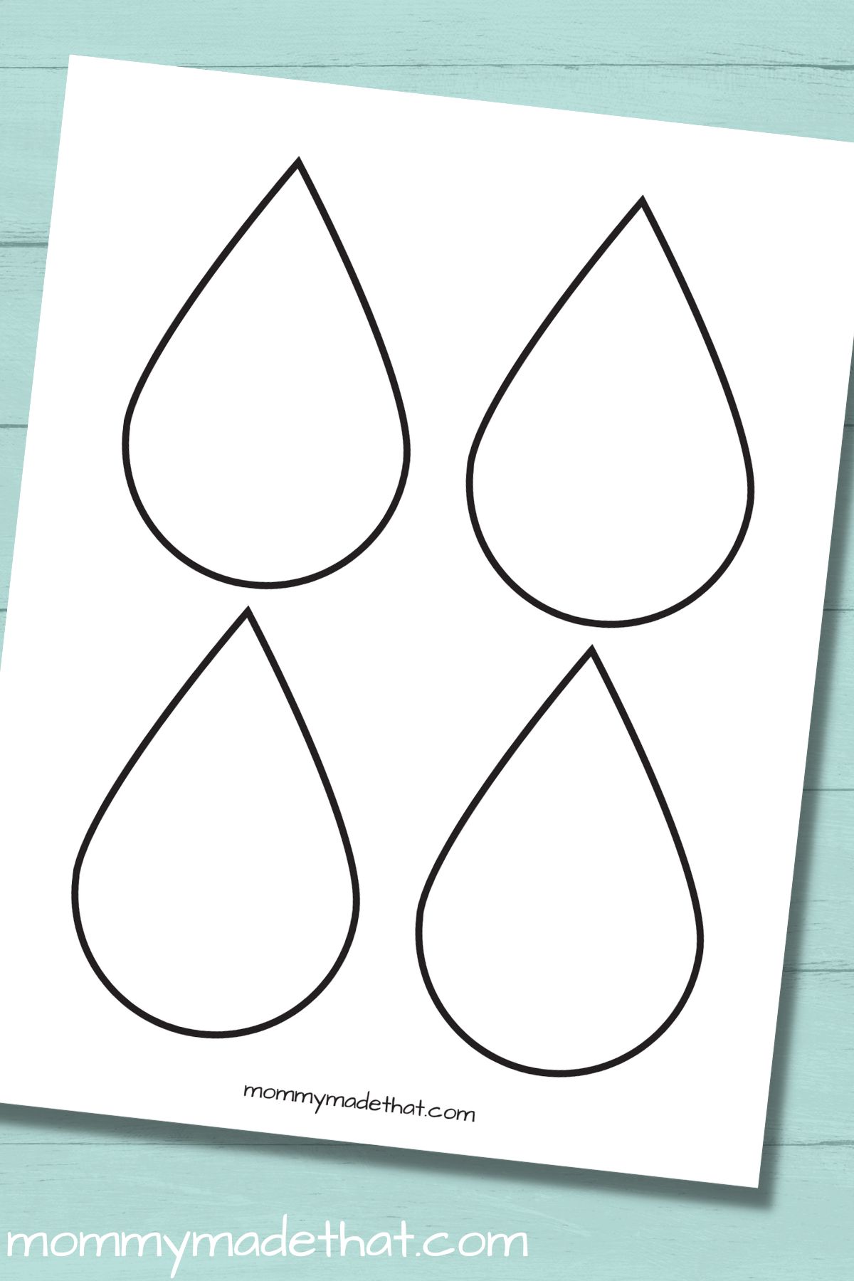 Raindrop templates free printables of different sizes