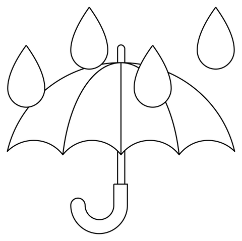 Umbrella with rain drops coloring page free printable coloring pages