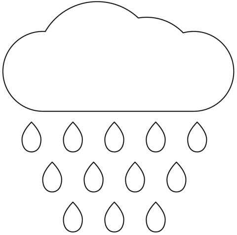 Cloud with rain coloring page free printable coloring pages