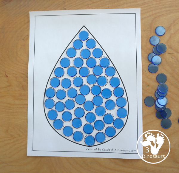 Free raindrop fine motor mat printables dinosaurs