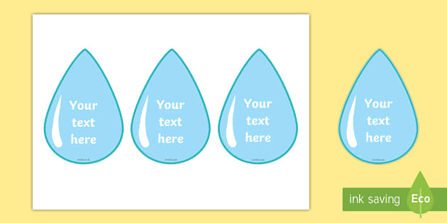 Ð editable raindrop template primary display resources