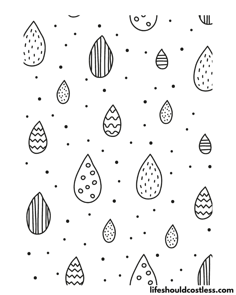 Rain coloring pages free printable pdf templates