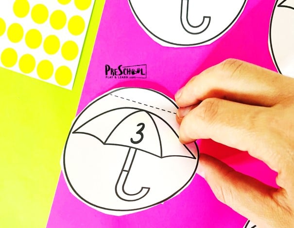 Free free printable raindrop spring counting activities for preschoolers