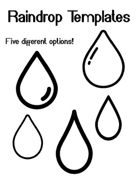 Raindrop template rain drop template raindrop coloring sheet raindrop bulletin