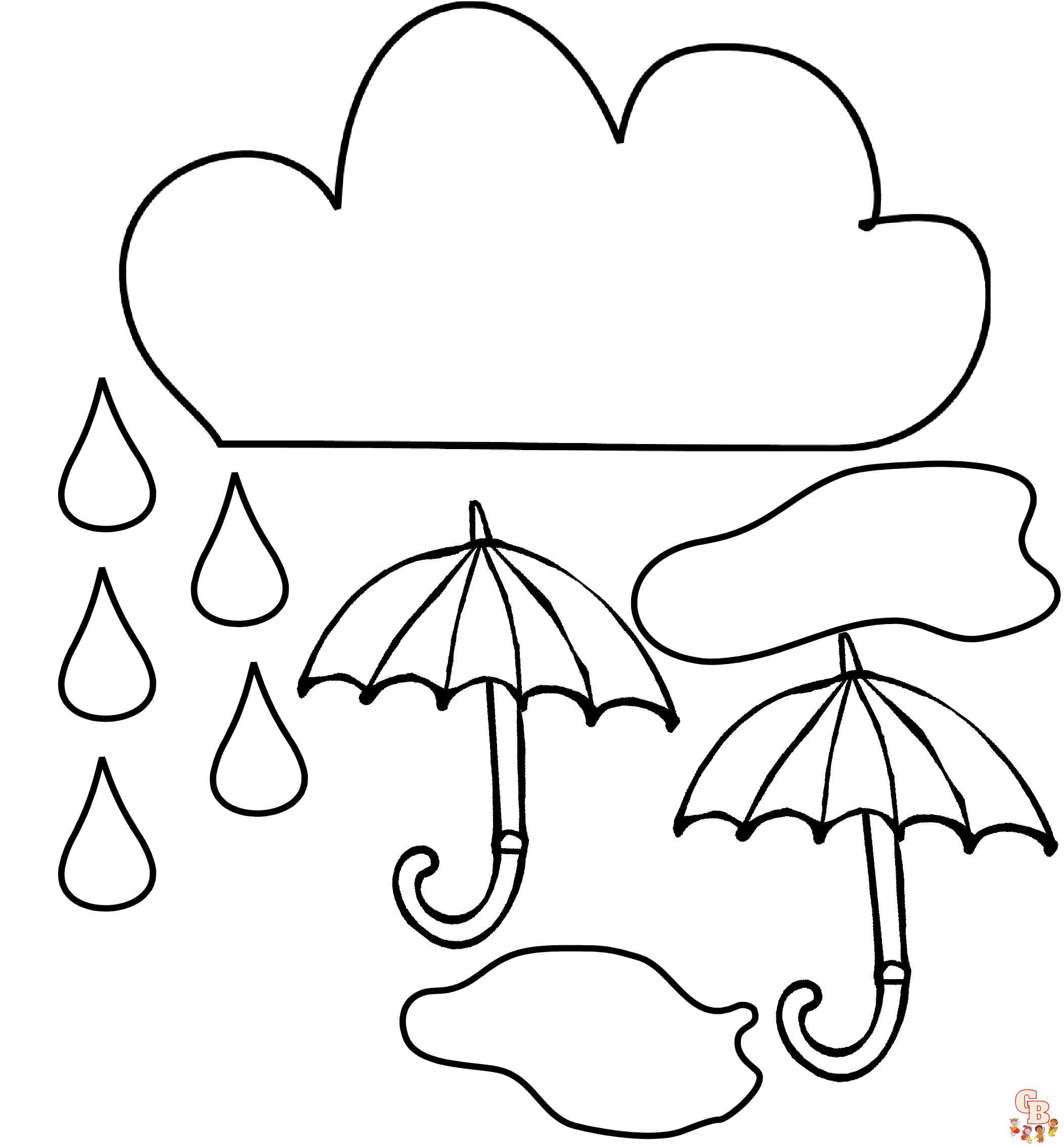 Find the best rain coloring pages for kids