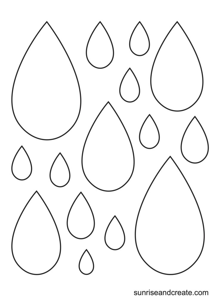 Free printable raindrop templates