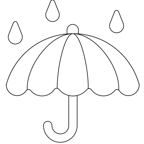 Umbrella with raindrops emoji coloring page free printable coloring pages