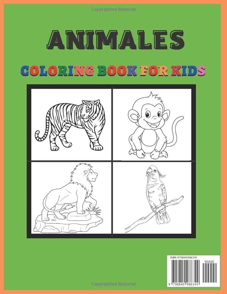 Rain forest animales coloring book for kids ages