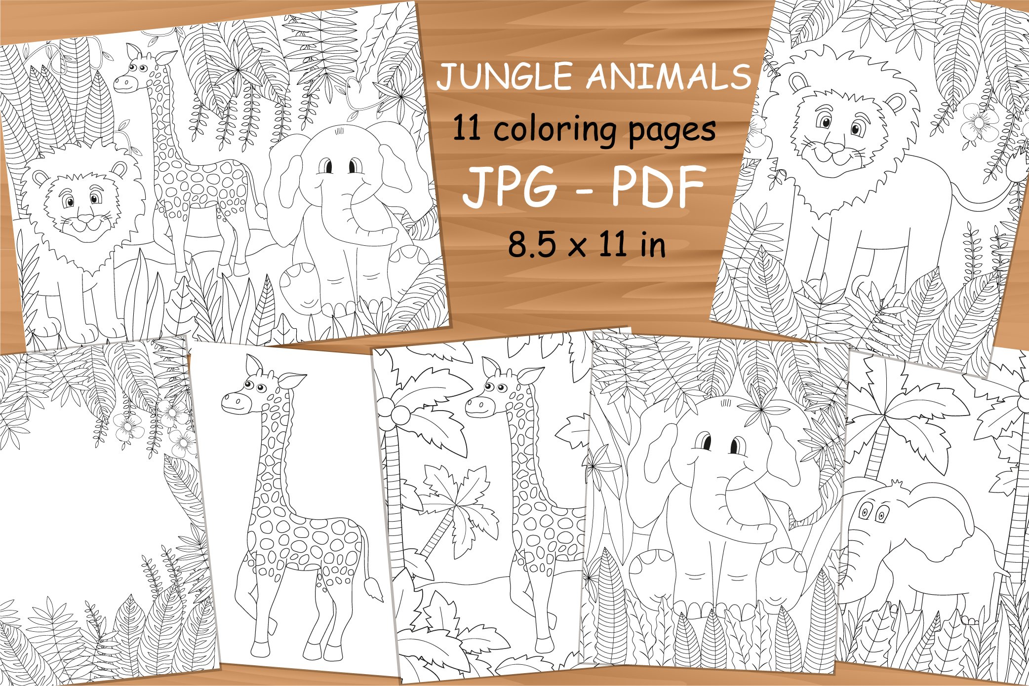 Jungle animals coloring pages