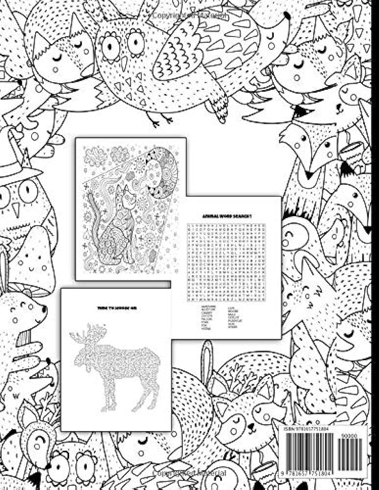 Rainforest animal coloring book a wildlife adult colouring and activity book featuring amazing forest animals birds plants with animals shaped maze and word search puzzles for stress relief publications coloring crafts