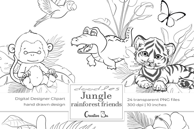 Rainforest coloring pages design bundles