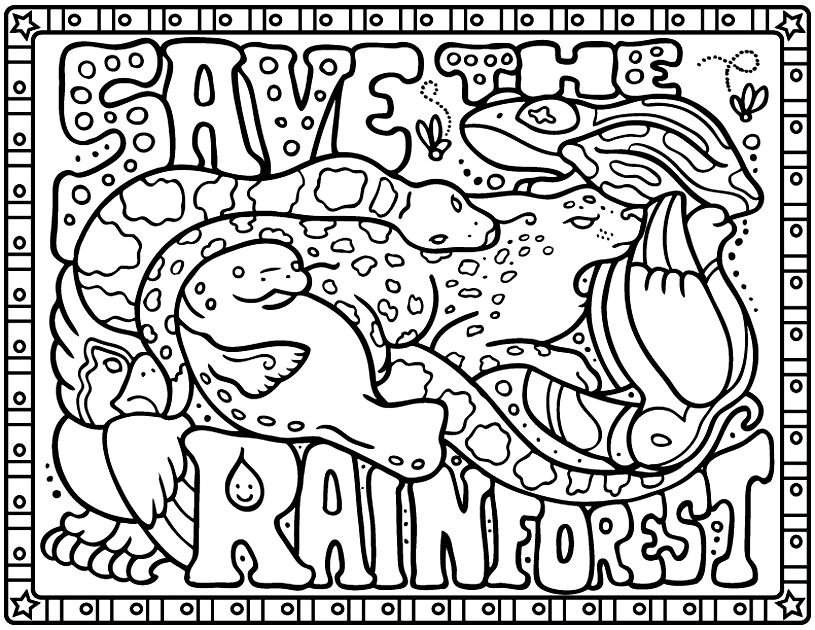 Rainforest coloring pages