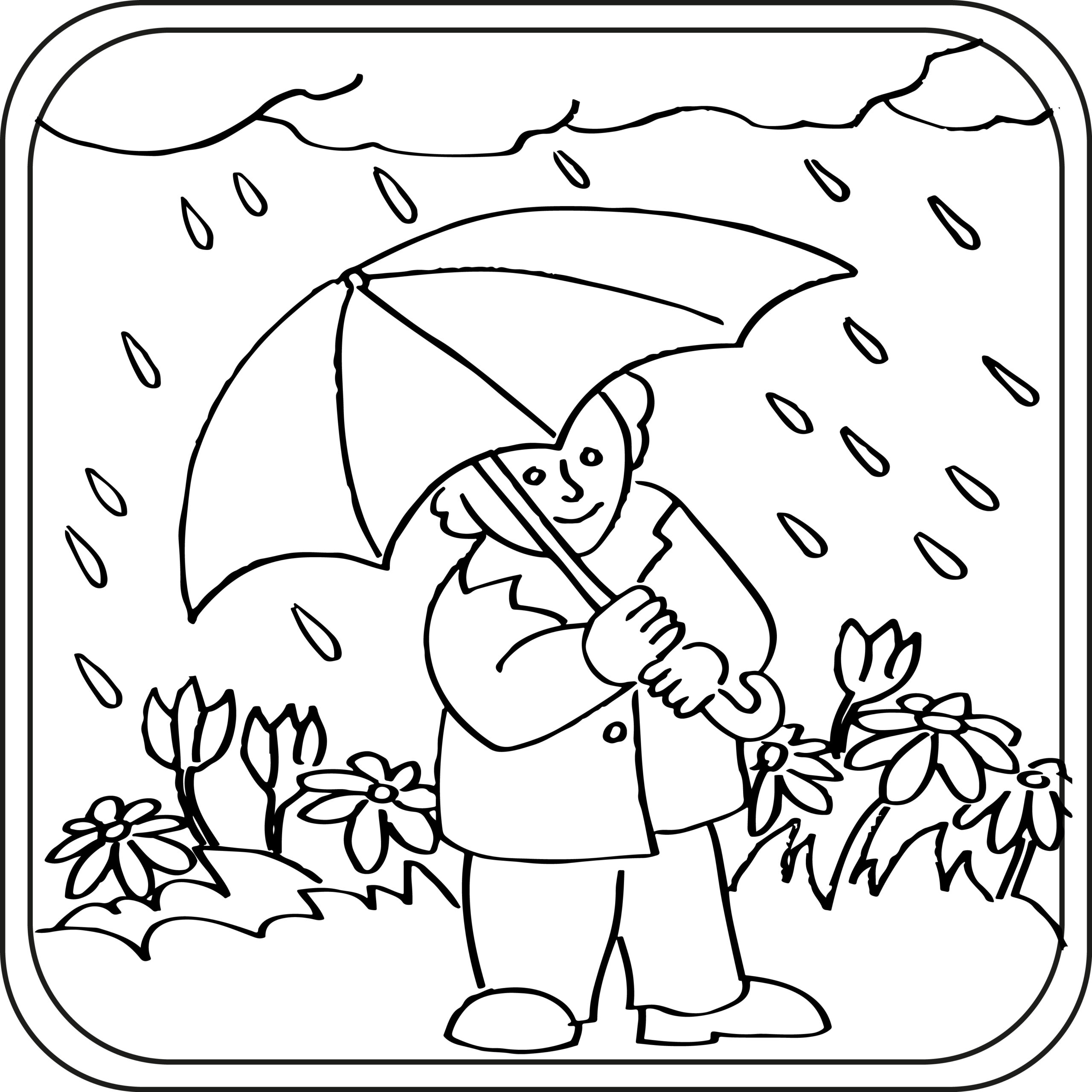 Rain coloring pages preschool kindergarten first grade made by teachers