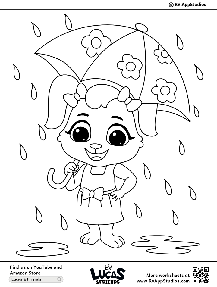 Printable rain coloring pages for kids best raining pictures to color