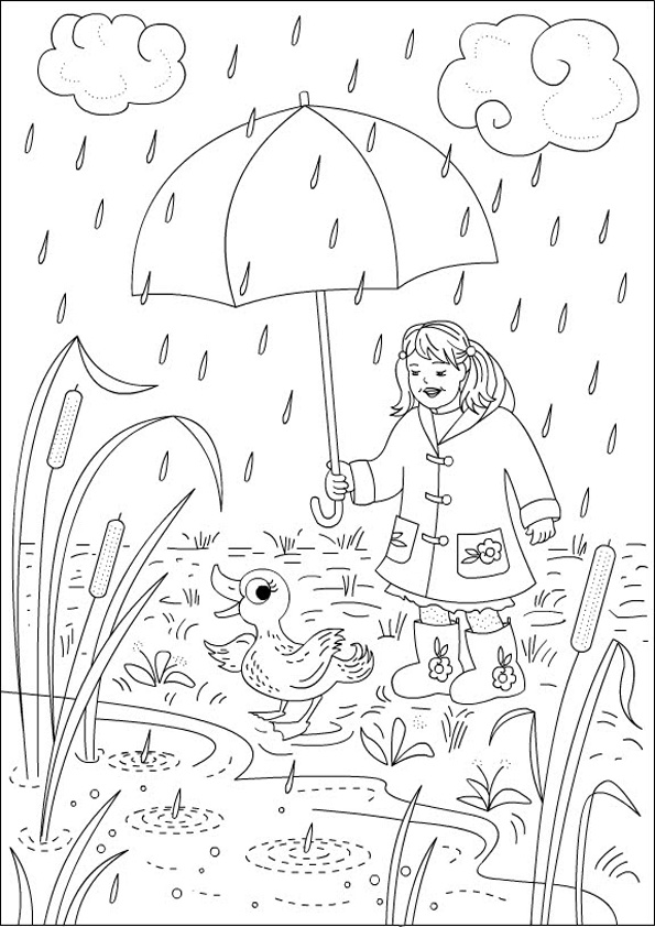 Coloring pages happy raining coloring pages