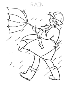 Rain coloring pages playing learning