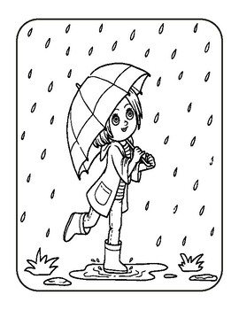 Rain coloring book for kids rainy day activity coloring book by abdell hida
