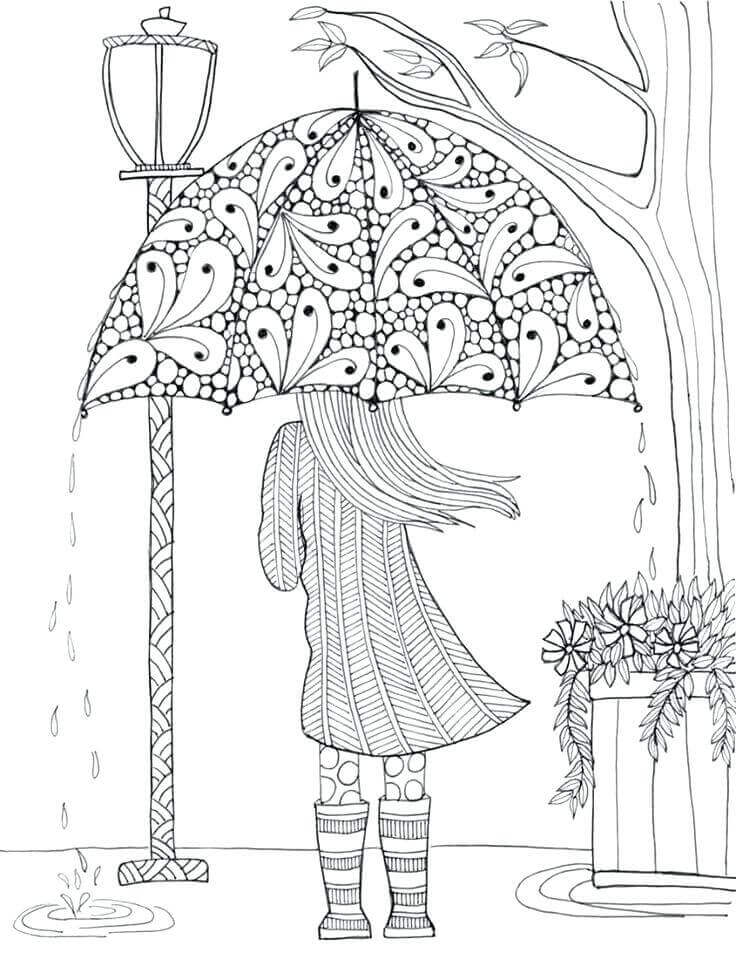 Free printable rainy day coloring pages