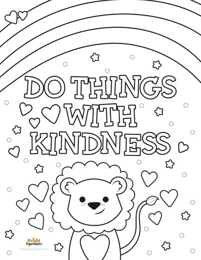 Free printable kindness coloring pages