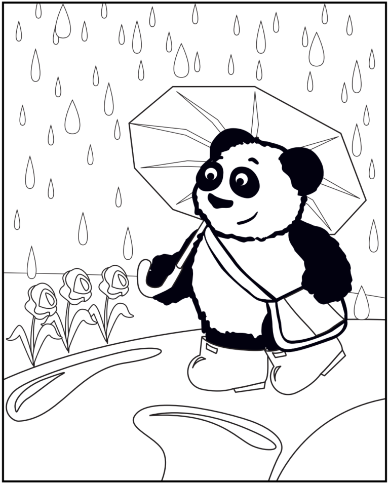 Rainy day coloring activity â little pim