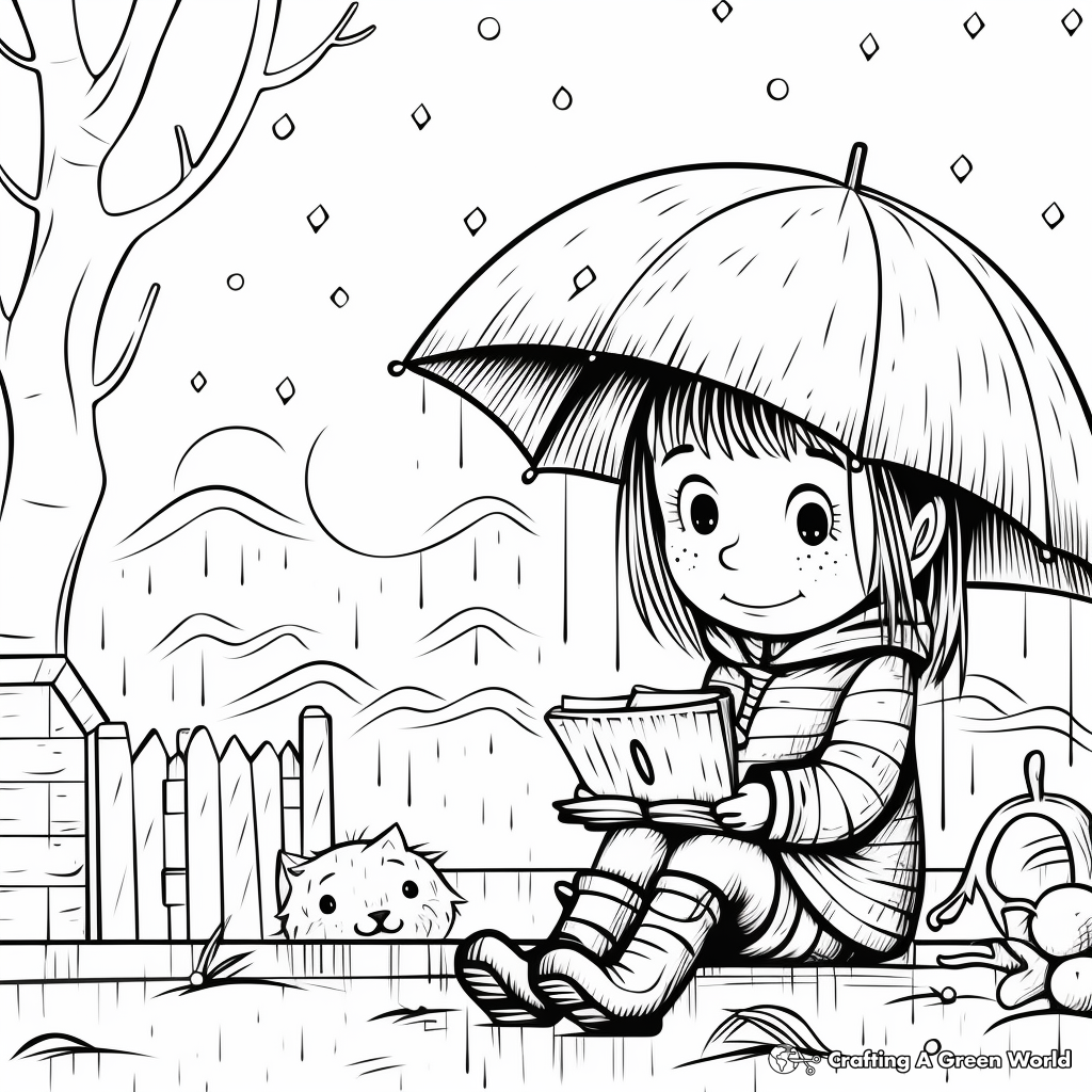 Rainy day coloring pages