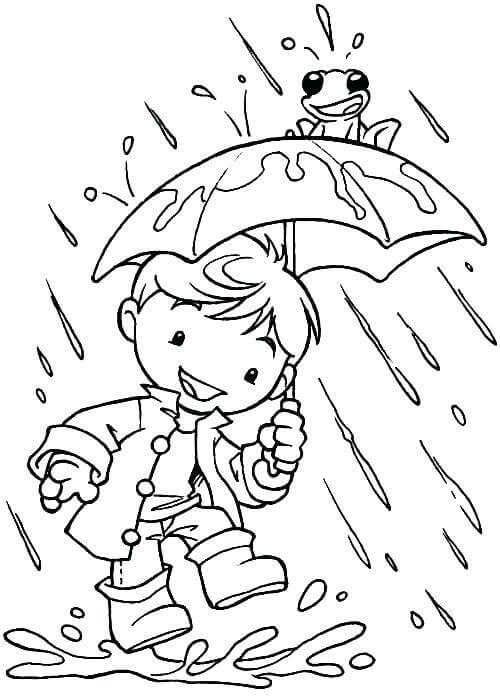 Rainy day coloring pages pdf for kids