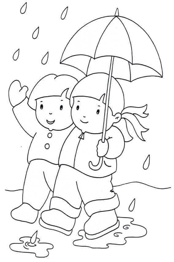 Rainy day coloring pages pdf for kids