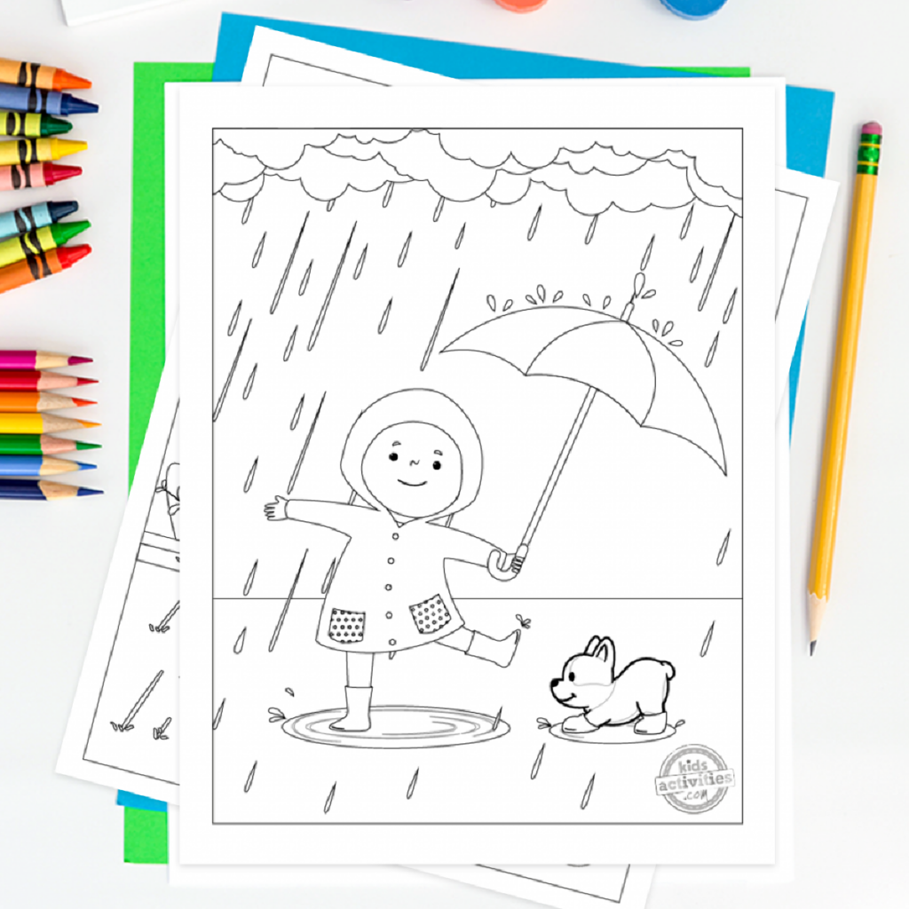 Cutest free printable rainy day coloring pages kids activities blog